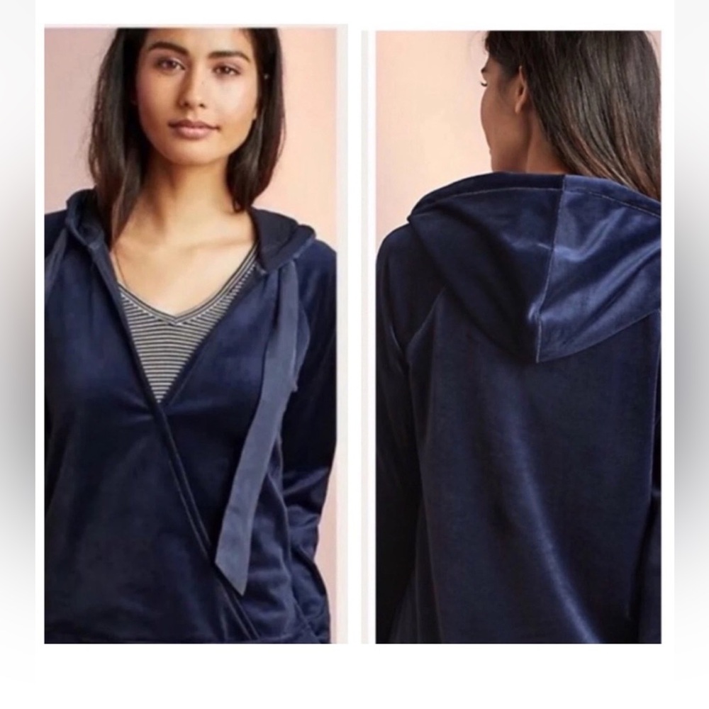 Anthropologie Saturday/Sunday Velour Wrap Hoodie